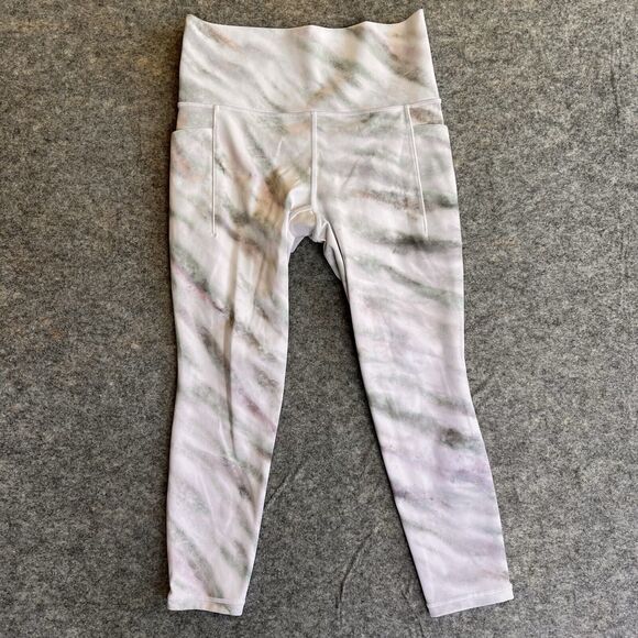 ATHLETA Salutation Stash Pocket II 7/8 Crop SP High Waist‎ Legging White Tie Dye - Picture 1 of 12
